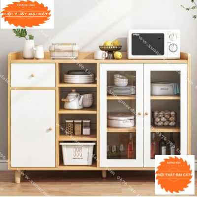 Tủ bếp cửa kính nhiều ngăn cho nhà bếp TBN050