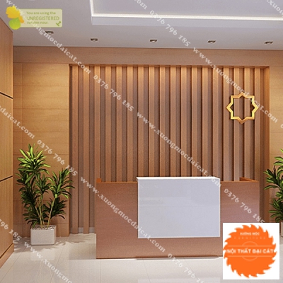 Vách logo cho quầy lễ tân MS0028