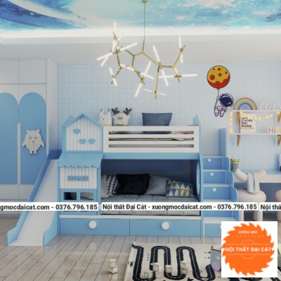Giường tầng kèm tủ áo quần - bàn học GT111