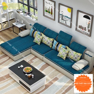 Ghế sofa bọc nỉ cao cấp khung gỗ 