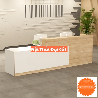 Quầy lễ tân thiết kế 2 màu QLT069