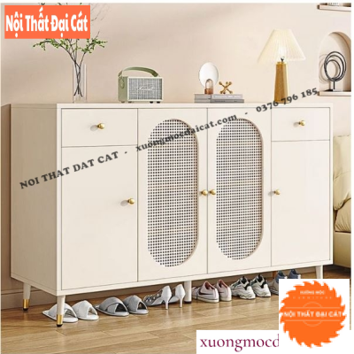 Tủ giày gỗ kết hợp cánh mây TG227