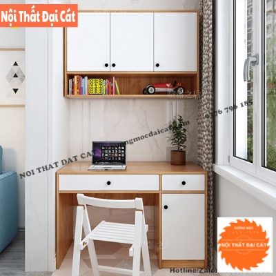 Bàn học nhỏ gọn kèm kệ sách treo tường BH069