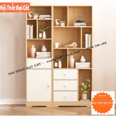 Kệ sách gỗ nhiều ngăn kết hợp hộc kéo KS200