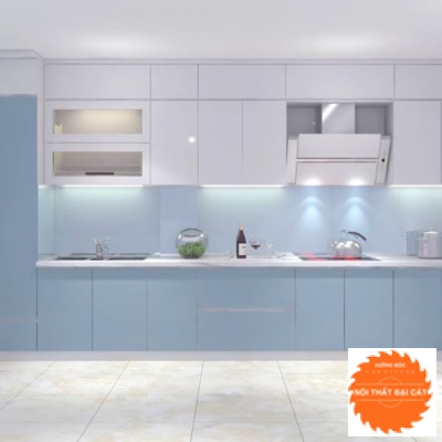 Tủ bếp thiết kế màu xanh dương đẹp TB0067