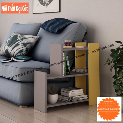 Bàn gỗ cạnh sofa màu xám - vàng BGS002