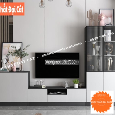 Kệ tivi kết hợp tủ trang trí KTV060