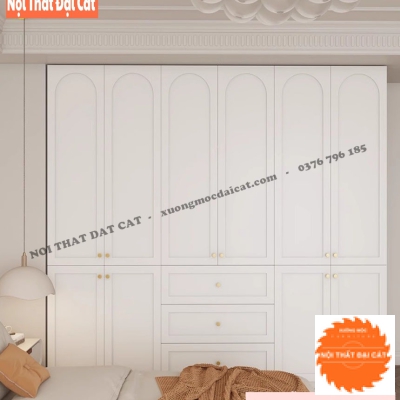 Tủ áo quần đẹp tone trắng TA476