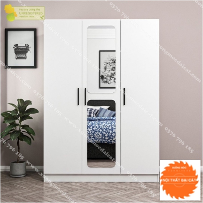 Tủ áo quần gỗ lộng kính hiện đại TA190