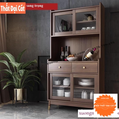 Tủ bếp gỗ MDF dáng cao TBN097