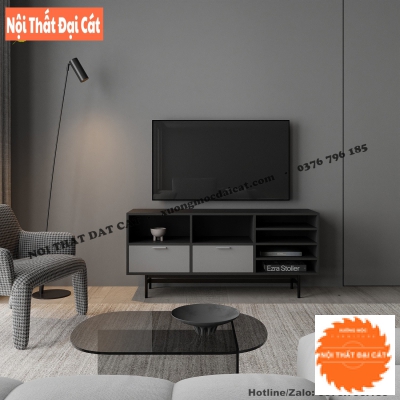 Kệ tivi gỗ tone màu xám đen KTV361