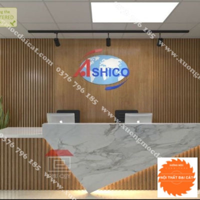 Vách logo cho quầy lễ tân MS0029