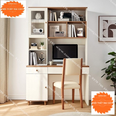 Bàn học kết hợp kệ sách thiết kế đẹp BH041