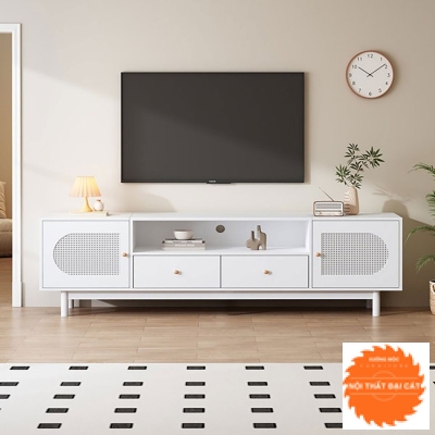 Kệ tivi gỗ cánh mây thiết kế đẹp KTM041