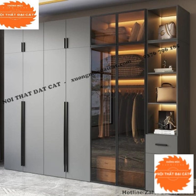 Tủ áo quần gỗ kết hợp kính MS22246