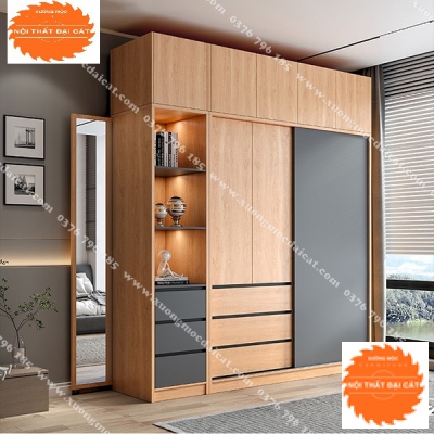 Tủ quần áo gỗ MDF kiểu dáng hiện đại TA197