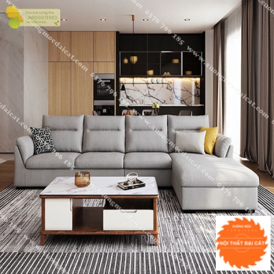 Ghế sofa góc bọc nỉ phòng khách thiết kế đẹp hiện đại