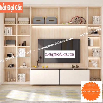 Kệ tivi kết hợp kệ trang trí KTV062