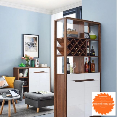 Tủ rượu màu gỗ nâu đẹp TR023