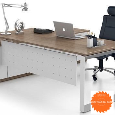 Bàn giám đốc gỗ thiết kế chân sắt 
