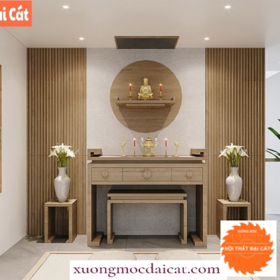 Bàn thờ kèm vách ốp tường BT012