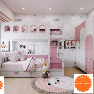 Giường tầng thiết kế dễ thương GT027