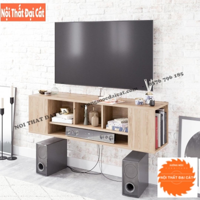 Kệ tivi treo tường kết hợp trang trí KTV168
