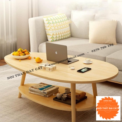 Bàn trà phòng khách gỗ 2 tầng BS081