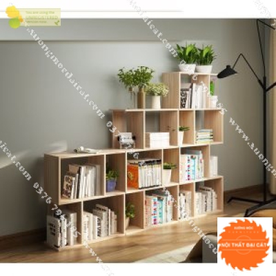 Kệ sách gỗ thiết kế nhiều ô KS122