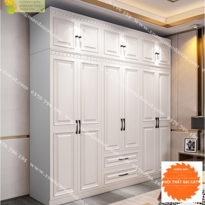 Tủ áo quần gỗ thiết kế tân cổ điển TA204