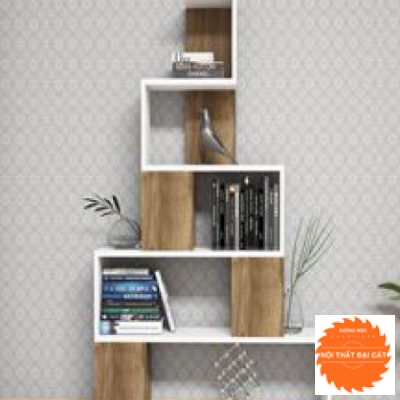 Kệ sách gỗ thiết kế hình kim tự tháp KS090