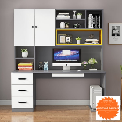 Bàn làm việc hiện đại kèm kệ sách BLV074