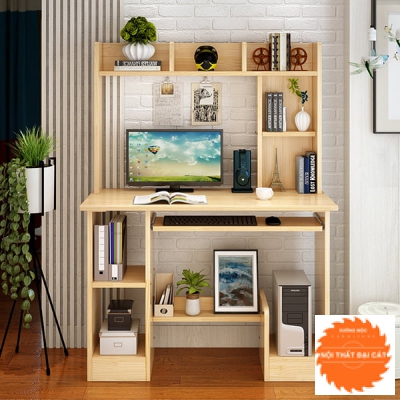 Bàn làm việc liền giá sách thiết kế đẹp BLV082