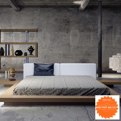 Giường ngủ bệt gỗ hiện đại G059