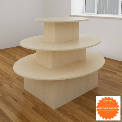 Kệ gỗ trưng bày thiết kế hình elip KG010