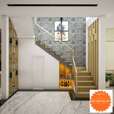 Gầm cầu thang thiết kế tiện lợi GCT034