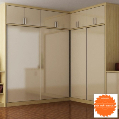 Tủ áo quần gỗ thiết kế chữ L cửa lùa TA138
