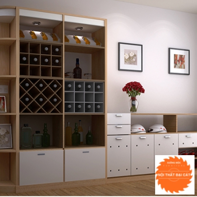 Tủ rượu kết hợp tủ trang trí TR034