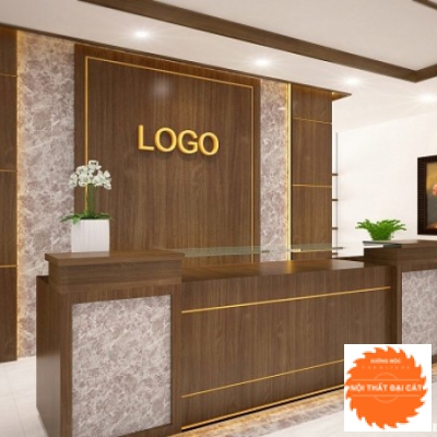 Vách logo cho quầy lễ tân MS0018