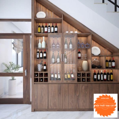 Tủ rượu thiết kế dưới gầm cầu thang TR035