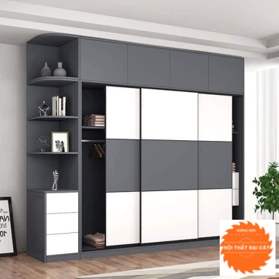 Tủ áo quần gỗ thiết kế cửa lùa TA006