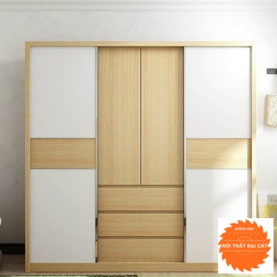 Tủ áo quần gỗ thiết kế cửa lùa TA018