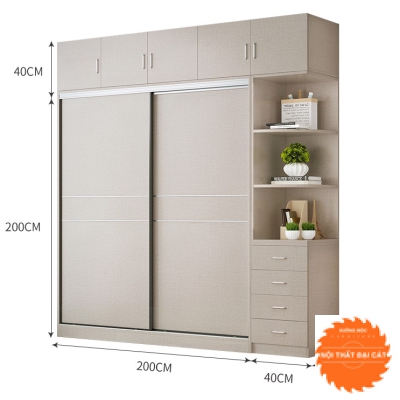 Tủ áo quần cửa lùa gỗ MDF TA030