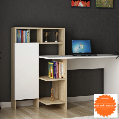 Bàn làm việc kết hợp kệ trắng BLV005