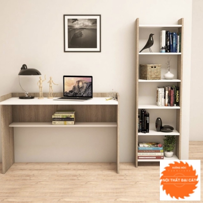 Bàn làm việc và kệ hồ sơ - kệ sách cùng tone BLV011