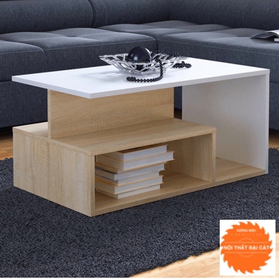Bàn sofa màu sồi kết hợp trắng BS003