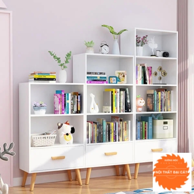 Kệ sách hiện đại đẹp bằng gỗ KS027