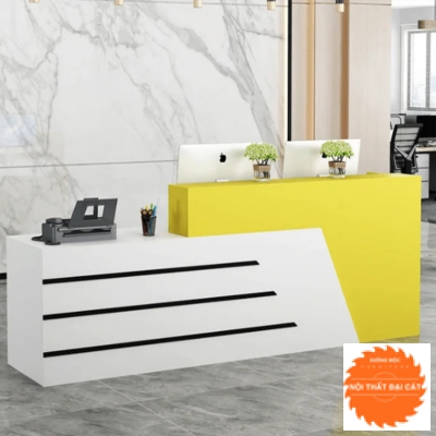 Quầy lễ tân gỗ nhiều màu QLT009
