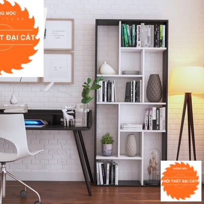 Kệ sách trắng đen hiện đại KS053