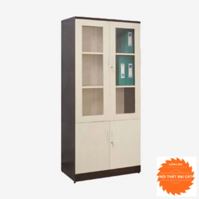 Tủ hồ sơ khung gỗ cánh kính THS021